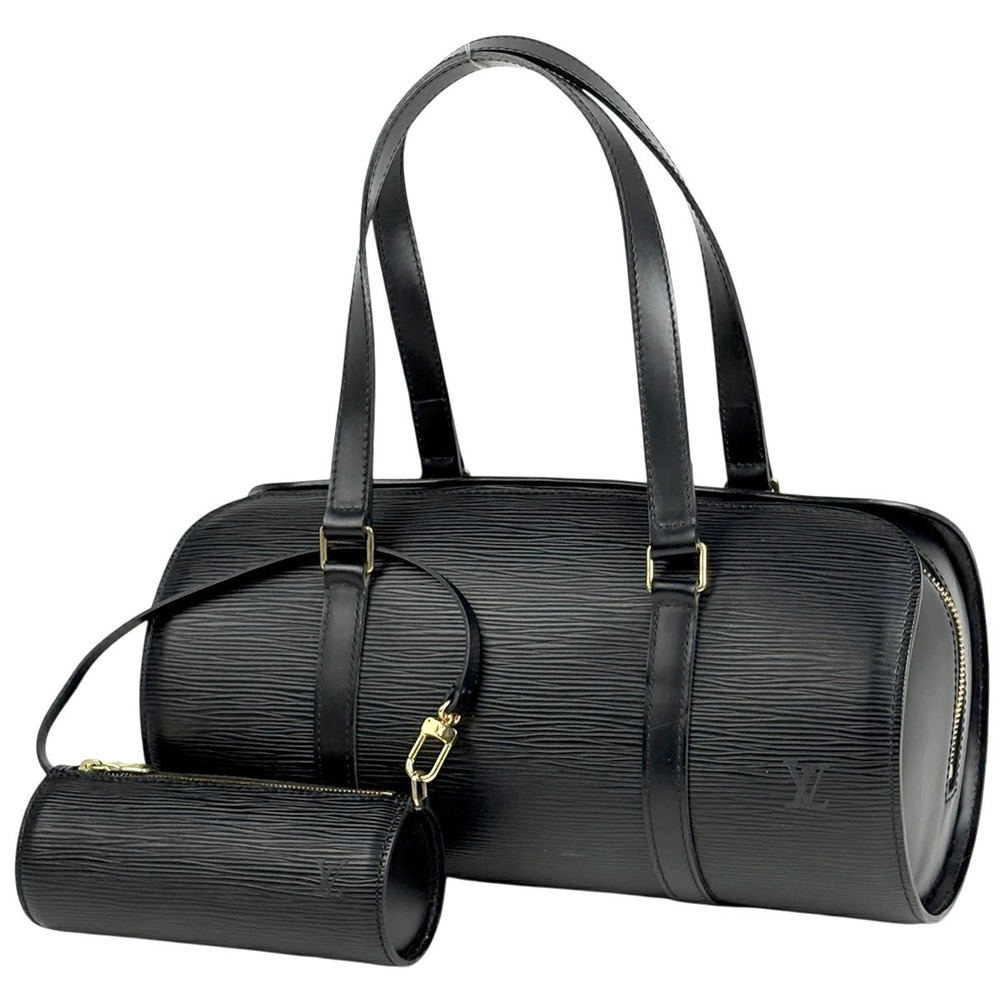 Louis Vuitton Soufflot Cylindrical Handbag Epi Leather Noir Black